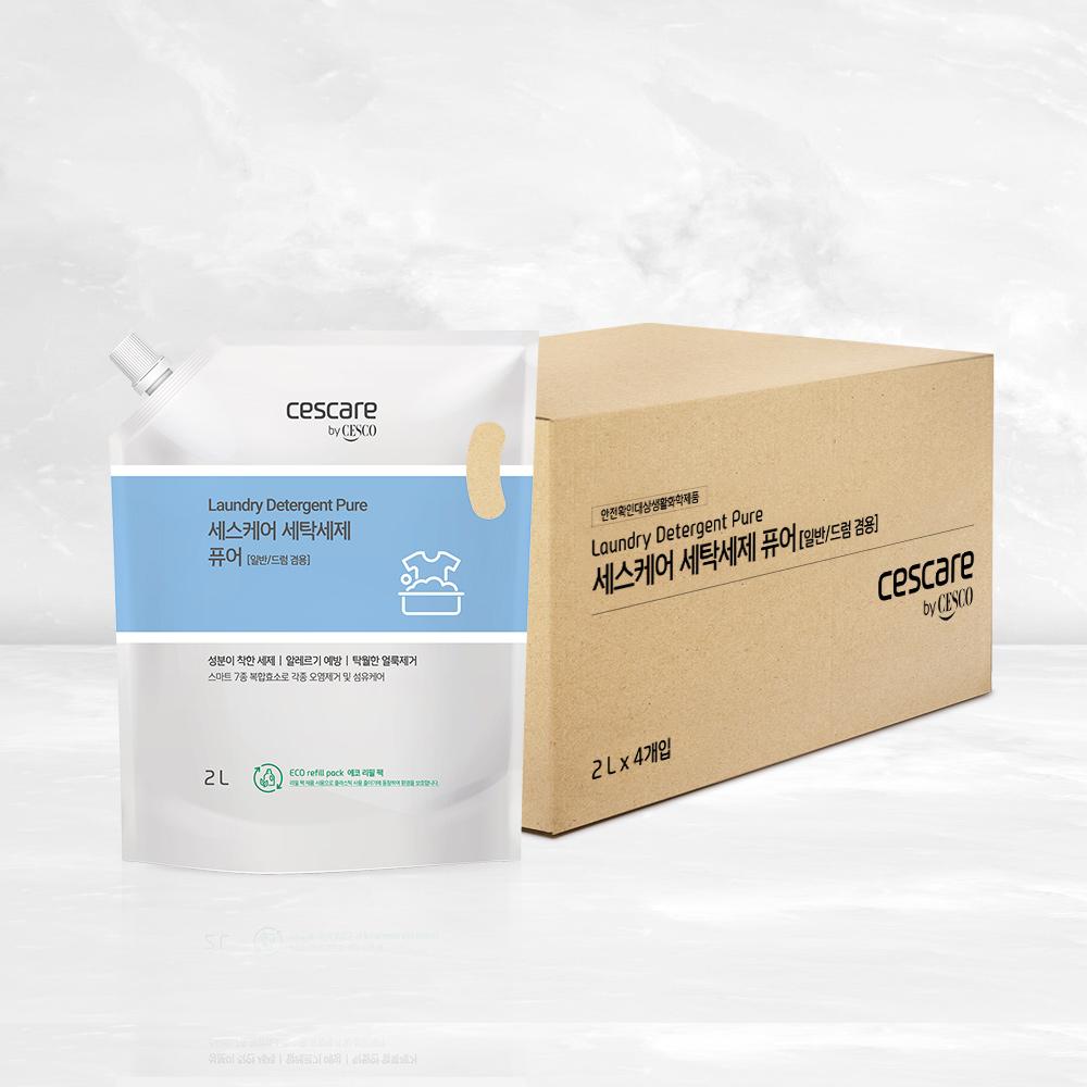 세스케어 세탁세제 리필 파우치 2L x 4개 (1box)