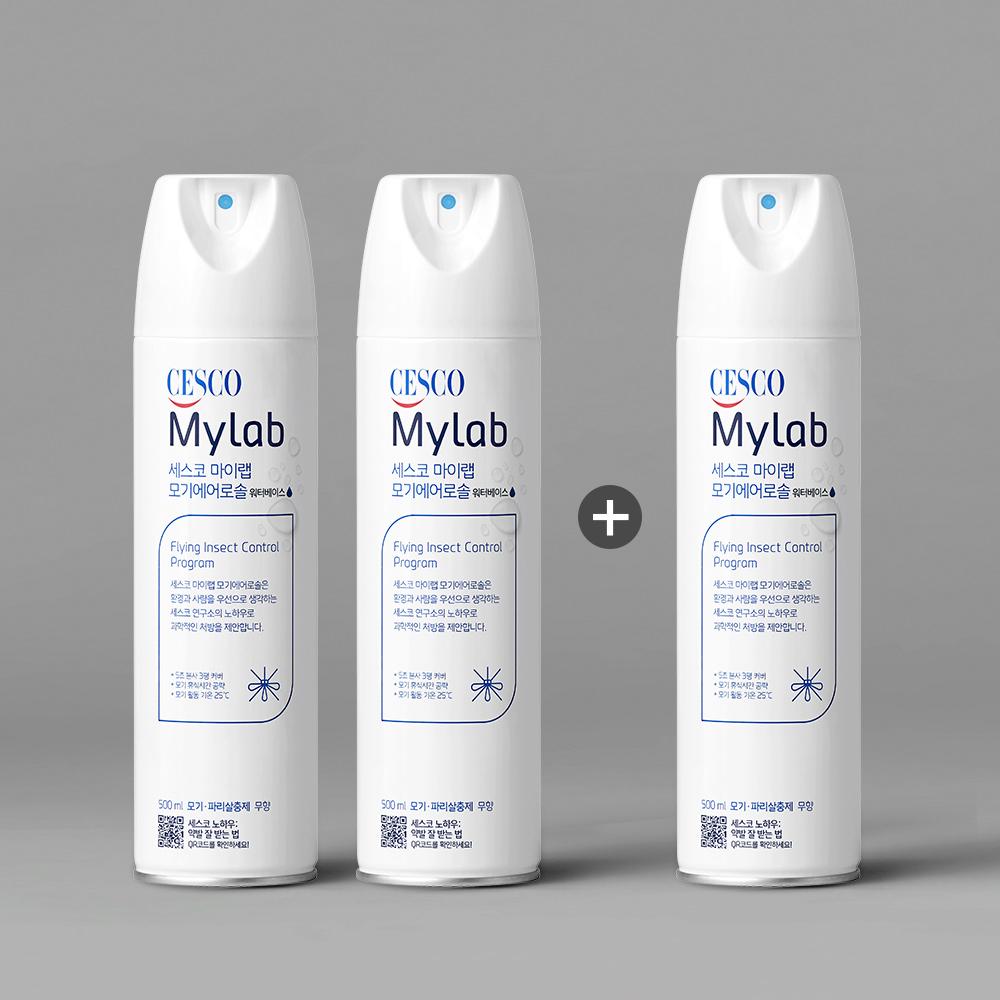 [2+1] 세스코 마이랩 모기 에어로솔 워터베이스 무향 500ml x 3개