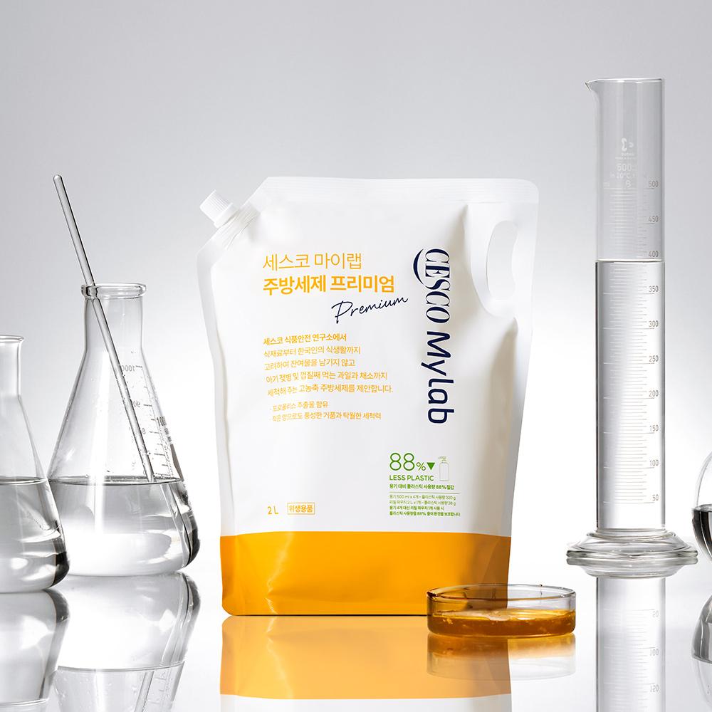 세스코 마이랩 주방세제 프리미엄 500ml + 리필 2L x 2개