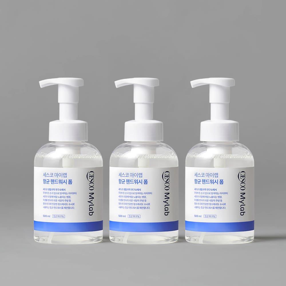 세스코 마이랩 항균 핸드워시 폼 무향 500ml x 3개