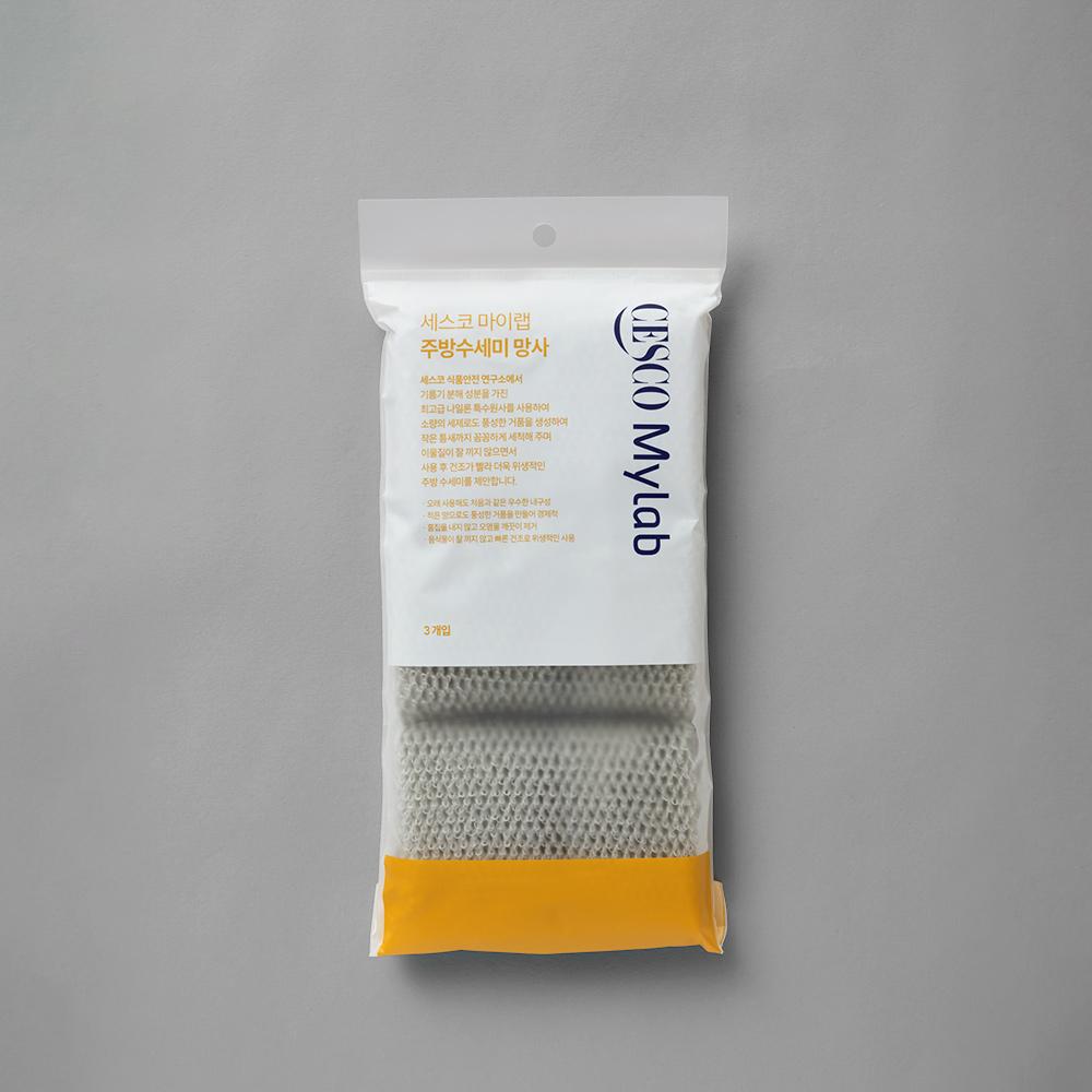 세스코 마이랩 주방세제 프리미엄 500ml x 2개 + 주방수세미 망사 (3개입) x 1개