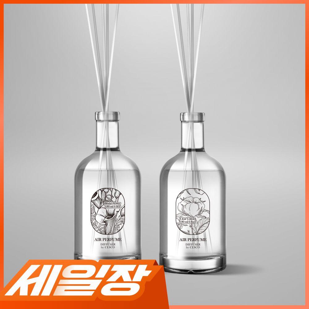 세스코 에어퍼퓸 디퓨저 브라이덜 플라워 180ml + 클리어 코튼 180ml