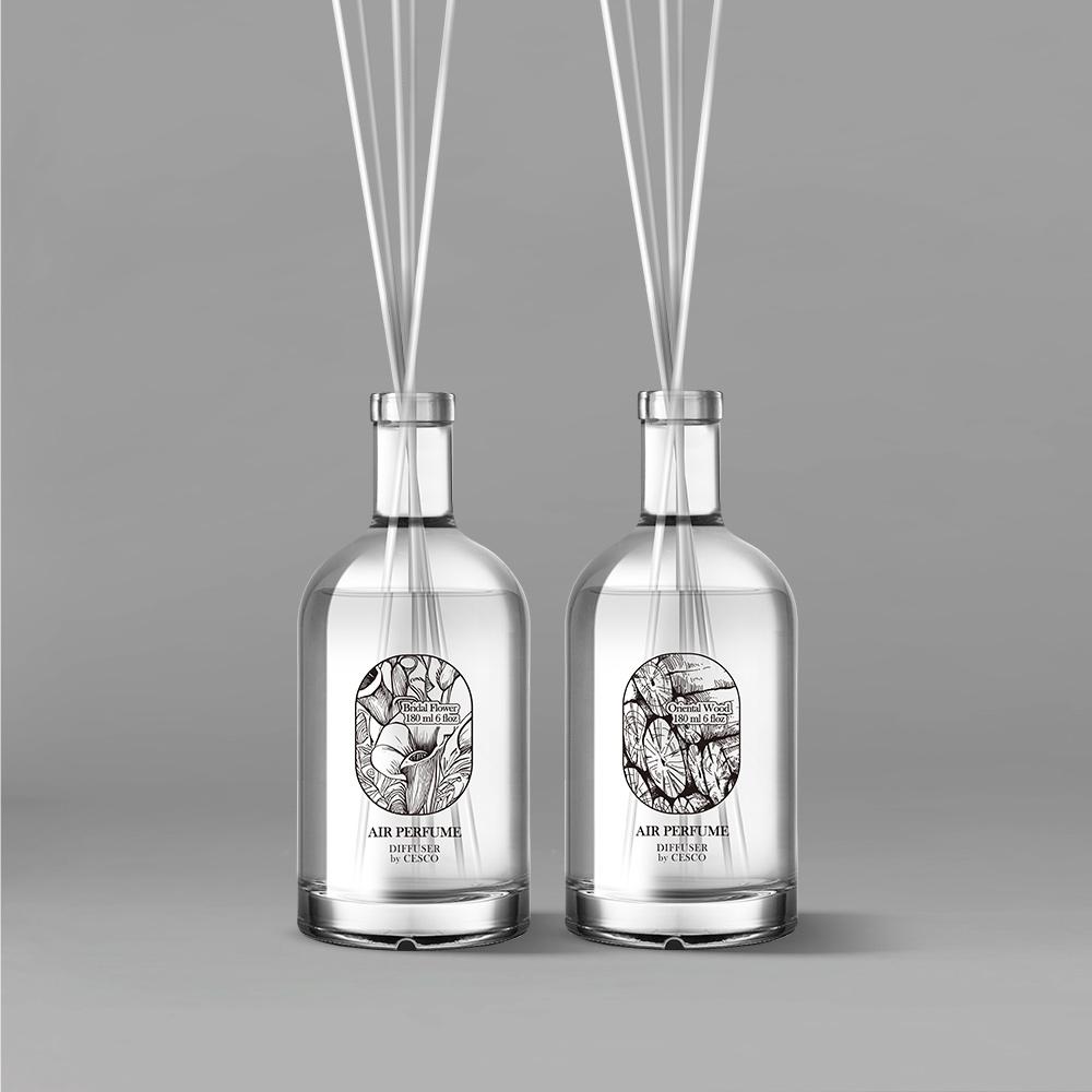 [정기배송] 세스코 에어퍼퓸 디퓨저 브라이덜 플라워 180ml + 오리엔탈 우드 180ml