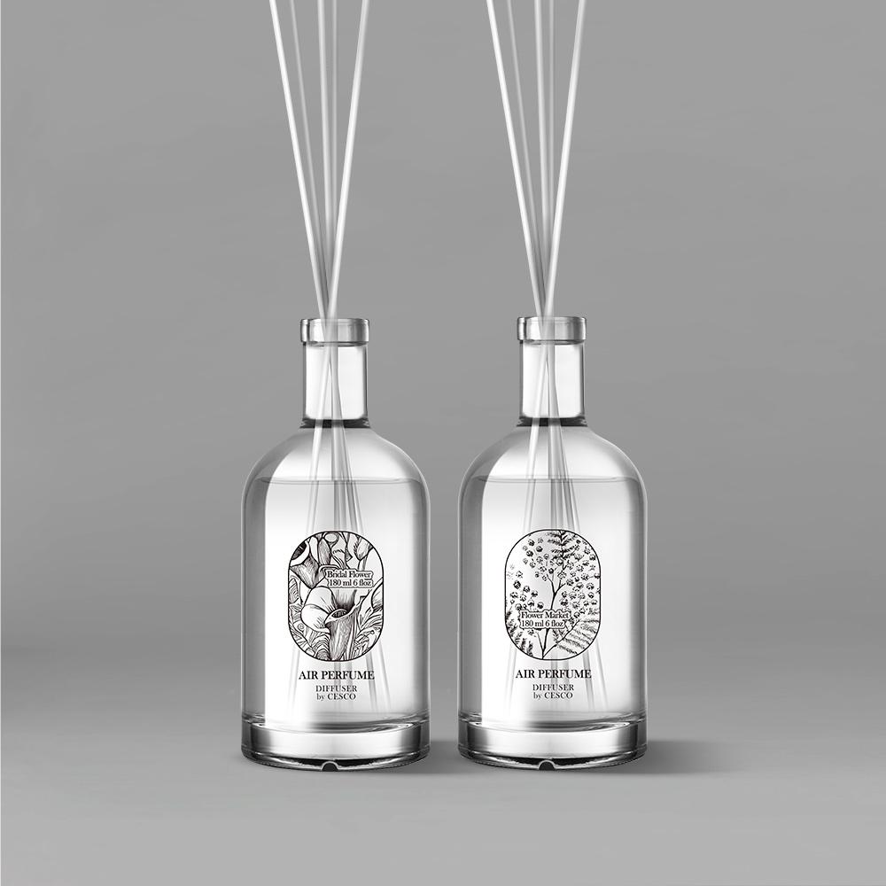 [정기배송] 세스코 에어퍼퓸 디퓨저 브라이덜 플라워 180ml + 플라워마켓 180ml
