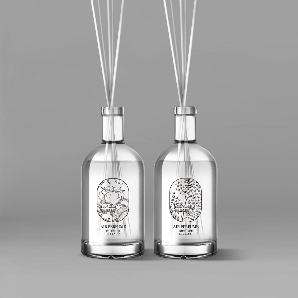 세스코 에어퍼퓸 디퓨저 클리어 코튼180ml + 플라워 마켓 180ml