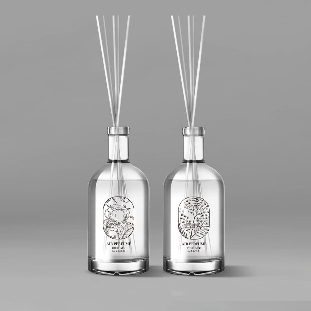 세스코 에어퍼퓸 디퓨저 클리어 코튼180ml + 플라워 마켓 180ml
