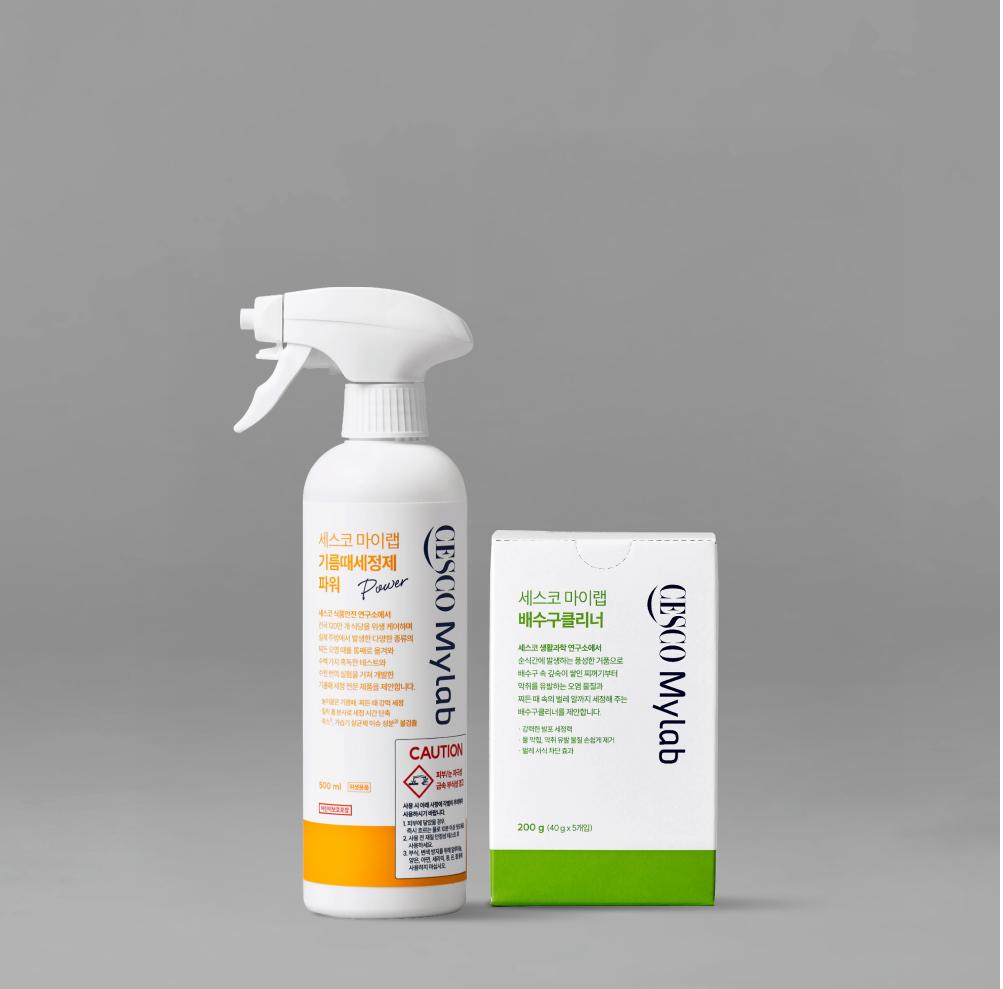 세스코 마이랩 기름때세정제 파워 500ml + 배수구클리너 (40g*5개입)