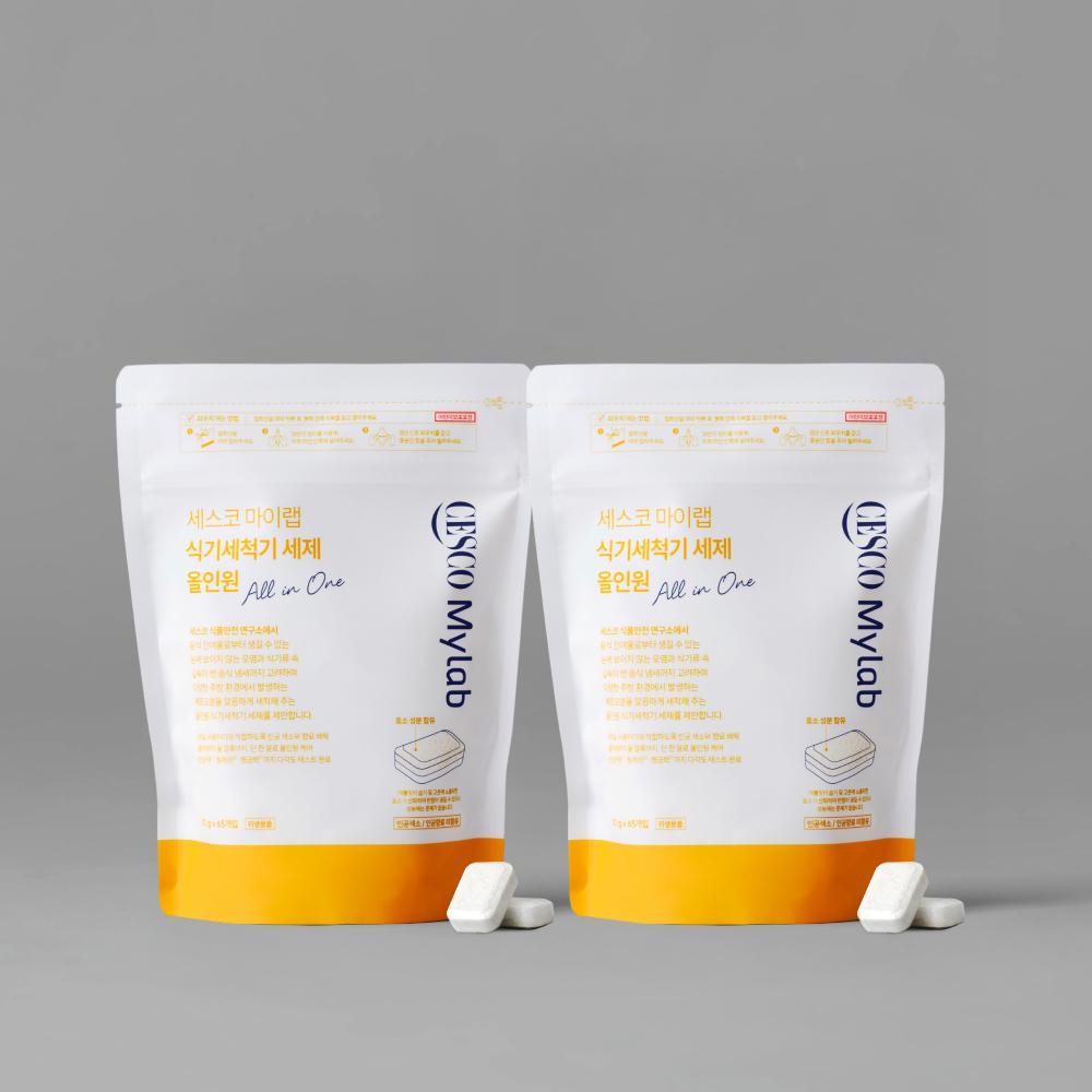 세스코 마이랩 식기세척기 세제 올인원 (10g x 65개입) x 2개