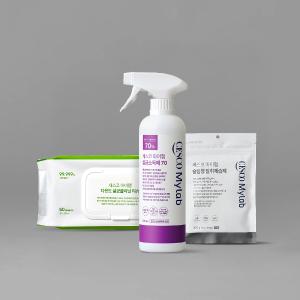 세스코 마이랩 살균소독제 70 500ml + 슬림형 탈취제습제 (30g x 10개입) + 다용도 살균 클리닝 티슈 (50매)